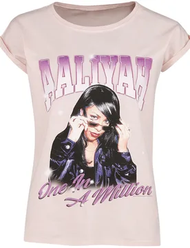 T-Shirt - One In A Million - S bis L - für Damen - Größe L - rosa - Lizenziertes Merchandise! - Frauen - female - Aaliyah - FashionsVida