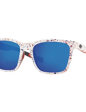 Lunettes De Soleil Polarisées Panga Shiny White Firework Blue Mirror 580P/CAT3 unisex - Costa - FashionsVida