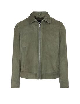 Chaqueta de cuero H-MALBANO verde oscuro 46
