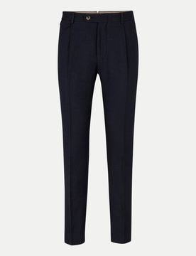 Shaped-Fit Bundfaltenhose Silvi Blau 48