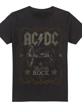 Ac/dc Mens Rock Label T-Shirt (Black) Cotton - Size 4xl - ACDC - FashionsVida
