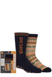 Boys 2 Pair Originals Novelty Slipper Socks Game 4-6 Years - Multi Coloured - Size: 4-6 Years