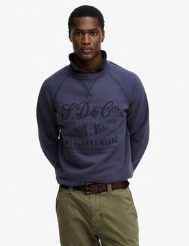 Superdry Herren The Merchant Store - Sweatshirt mit Vintage-print Navy - Größe: Xxxl