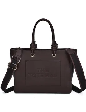Women's Lyra PU Leather Crossbody Tote Bag with Canvas Strap in Chocolate - Chocolate - Size: One Size - Fontanella Fashion - FashionsVida
