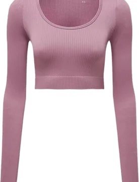 Ribbed Seamless 3D Womens Crop Top - - Size: L - TriDri - FashionsVida