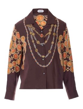 Camicia in twill di seta stampata