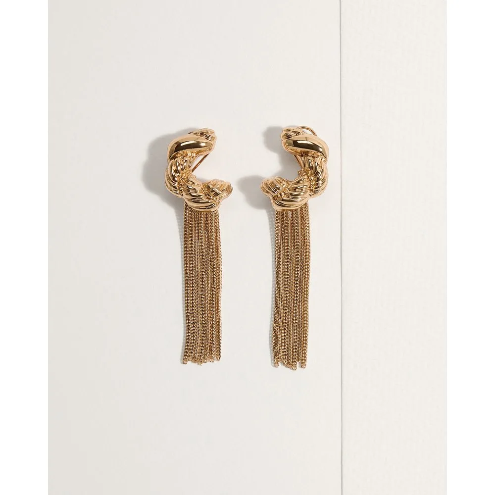 Pendientes largos con flecos metálicos - Tintoretto - FashionsVida