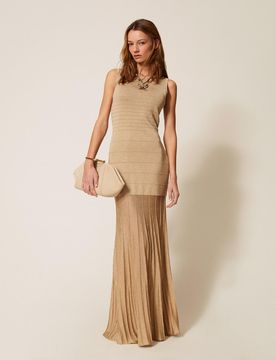 Robe longue en maille avec lurex