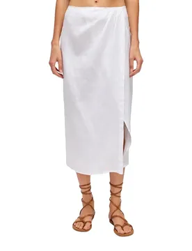 Jupe Longue Long Linen With Front Opening White L