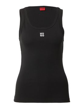 HUGO Top 'Datamia' negro / blanco