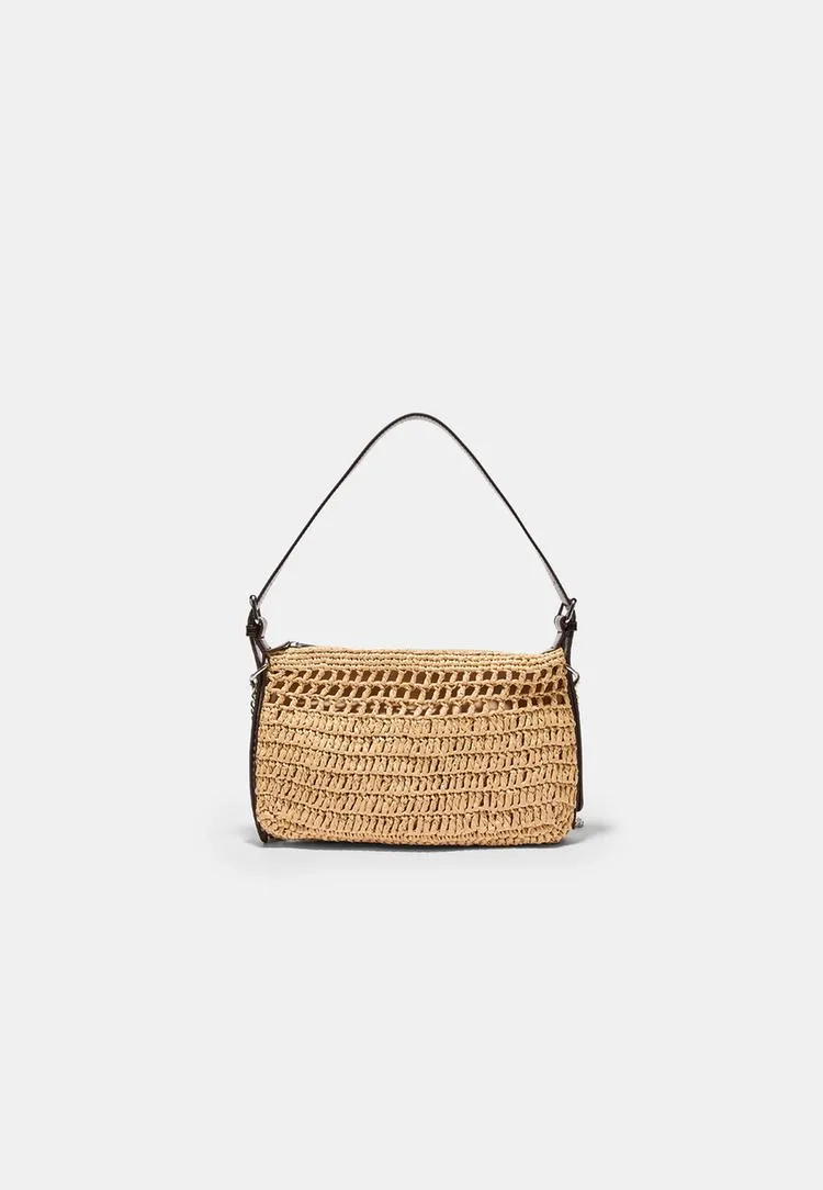 Mini-Häkel-Umhängetasche Ecru OS - Stradivarius - FashionsVida