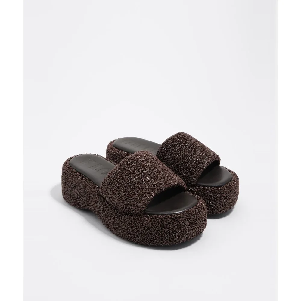 Sandalias de tacón de mujer con plataforma alta tejido - Bimba y Lola - FashionsVida