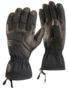 Leder Handschuhe aus PrimaLoft® Patrol Gloves Black für Herren aus Leder Größe S schwarz - Black diamond - FashionsVida