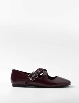Bailarinas de mujer con puntera redonda y tiras cruzadas - Mim - FashionsVida