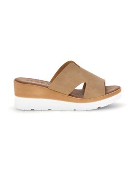 Sandali beige con zeppa e fascia incrociata 11071242 40