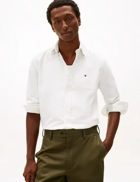Camisa de caballero lisa tipo Dobby - Tommy Hilfiger - FashionsVida