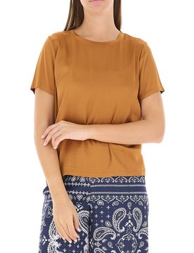 Dixie Blusa in satin COGNAC XS