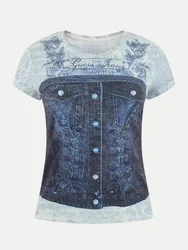 Guess T-Shirt Denim Blau M