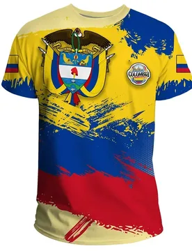 Colombia National Flag Emblem Summer Fashion New 3D Printing T Shirt Colombia Coat Of Arms Graphic T-shirts For Men Vintage Tops - Aliexpress - FashionsVida