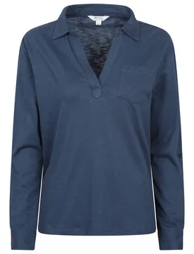 Women's ’Brae’ Lightweight Breathable Classic Collar Relaxed Fit Casual Polo Top in Navy Size: 4 - Navy - Size: 4 - Mountain Warehouse - FashionsVida
