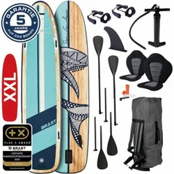 XXL SUP Board aufblasbar FAMILY SHARK natural 370