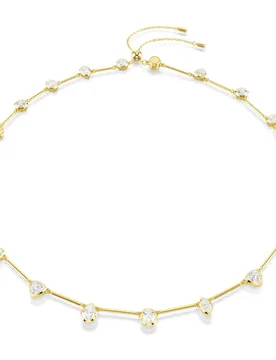 Collana Imber, Chiusura magnetica, Taglio misto, Bianca, Finitura oro 18K OS - Swarovski - FashionsVida
