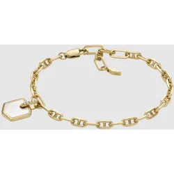 Pulsera de cadena de mujer heritage crest de latón y nácar