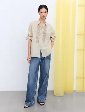 Camisa de mujer de manga larga con abalorios - Tintoretto - FashionsVida