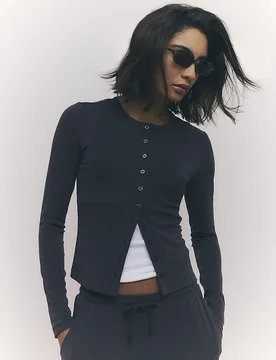 Womens Cardigan Grey Soft Touch Crew Neck Viscose - Size X-Small - River Island - FashionsVida
