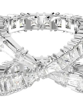Anello Hyperbola, Infinito, Bianco, Placcato color argento 50 - Swarovski - FashionsVida
