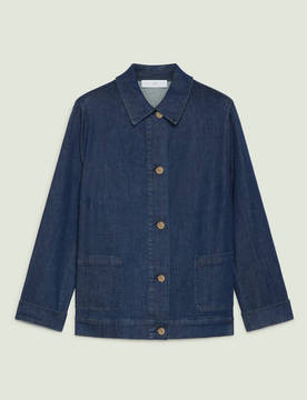 Giubbino in denim donna blu