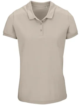 Womens/ladies Planet Piqué Organic Polo Shirt (Rope) - Beige - Size Uk 10-12 - SOLS - FashionsVida