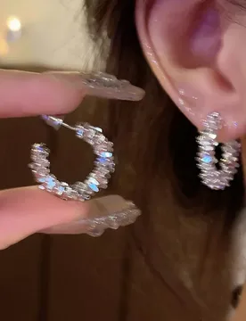 C-shaped earring, 925 silver needle, plated 925 sterling silver Stylish earrings go with everything - Aliexpress - FashionsVida