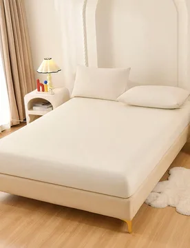 Juego de sábanas de 3 piezas suave y cómodo de cepillado de color camello - Shein - FashionsVida