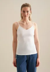 Jersey Top mit verstellbaren Trägern Weiß L