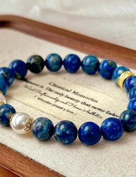 New autumn and winter retro natural lapis lazuli bracelet niche premium bracelet retro oil painting - Aliexpress - FashionsVida
