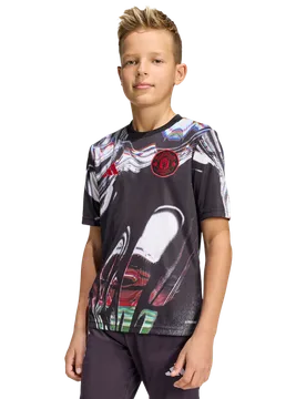 Manchester United 25/26 Pre Match Jersey Kid's Jerseys/Replicas - Black - Size 11 - 12 Years - Poly Mesh - Black - Size: 11 - 12 Years - Adidas - FashionsVida