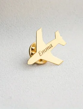 Broche de placa de identificación de avión personalizada con grabado, broche de placa de identificación de acero inoxidable personalizado, decoraci - Shein - FashionsVida