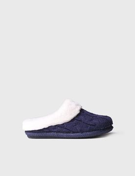Slippers para mujer en tejido trenzado y pelo sintético | DELI-SC