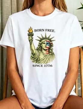 No Kings Since 1776 Protest Shirt Freedom Patriotic Tee BORN FREE SINCE 1776 T-Shirt 4th of July Women Men Unisex Cotton Tops - Aliexpress - FashionsVida