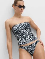 Printed High Leg Bikini Bottoms Ivory Mix female