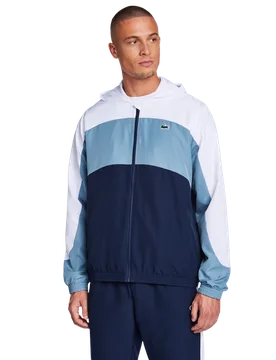 Off Court Logo Men Track Tops - White - Size XL - Poly Woven - White - Size: Extra Large - Lacoste - FashionsVida