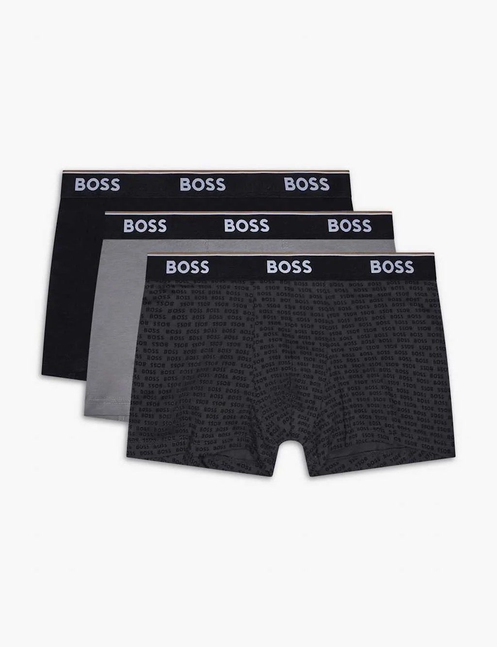 Pack Cotton Rich Assorted Trunks Grey Mix male - BOSS - FashionsVida