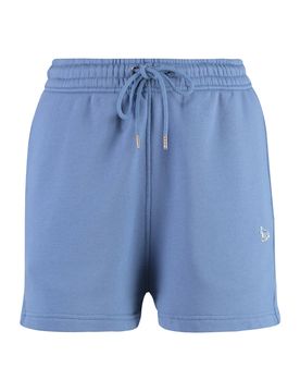 Maison Kitsuné Cotton Mini Shorts with Fox Front Patch