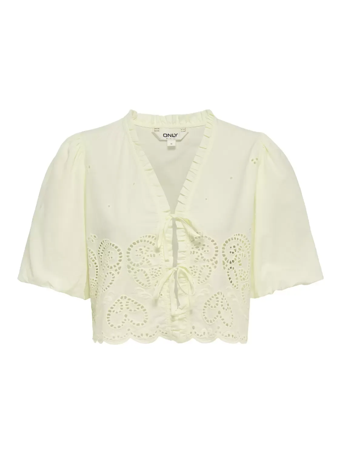 ONBRYSON S/S SHORT EMB TIE TOP WVN femae - L - FashionsVida