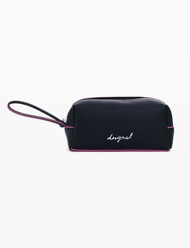 Trousse effet cuir coutures moyenne, PolyurÉThane, Noir, U