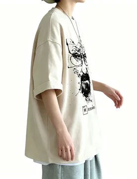 Washed Vintage TV Series Breaking Bad T-shirt Heisenberg Walter Head Graphic T Shirt Men Women Fashion Retro Oversized T-shirts - Aliexpress - FashionsVida