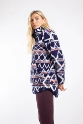 Pikard Womens 1/4 Zip Printed Cosy Fleece - - Size: 10