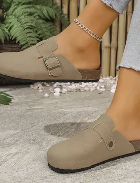 Nuevas sandalias planas de mujer de moda para el verano, sandalias casuales y retro con hebilla para exteriores, chanclas de playa, pantuflas deslizan - Shein - FashionsVida