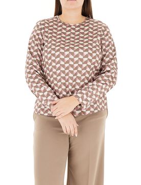 Blusa girocollo MARRONE CHIARO 25